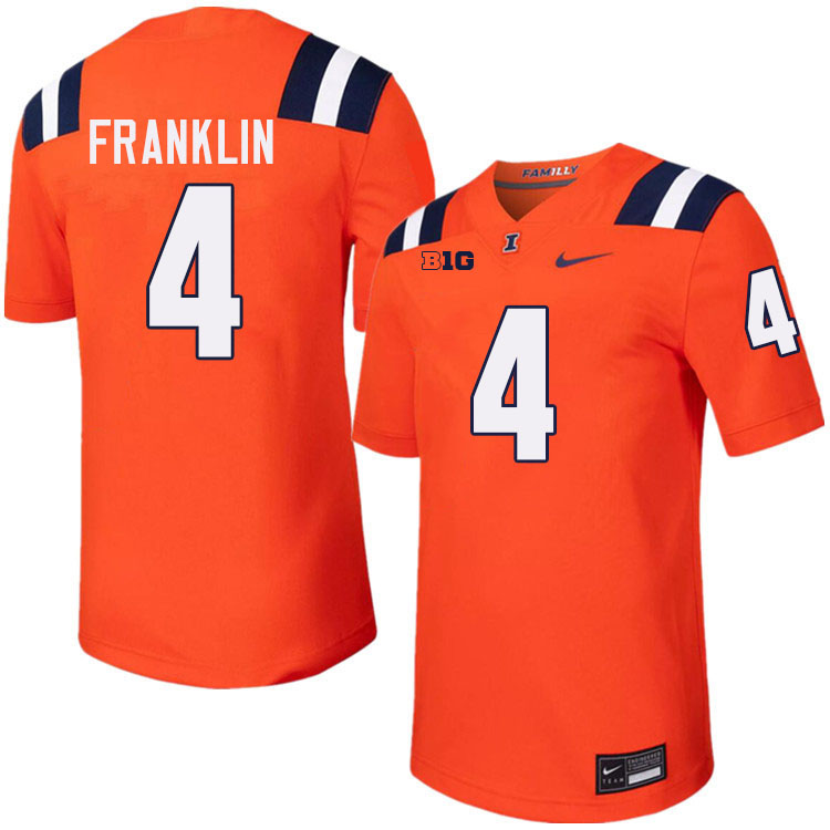 #4 Zakhari Franklin Illinois Fighting Illini Football Jersey,Uniforms-Orange